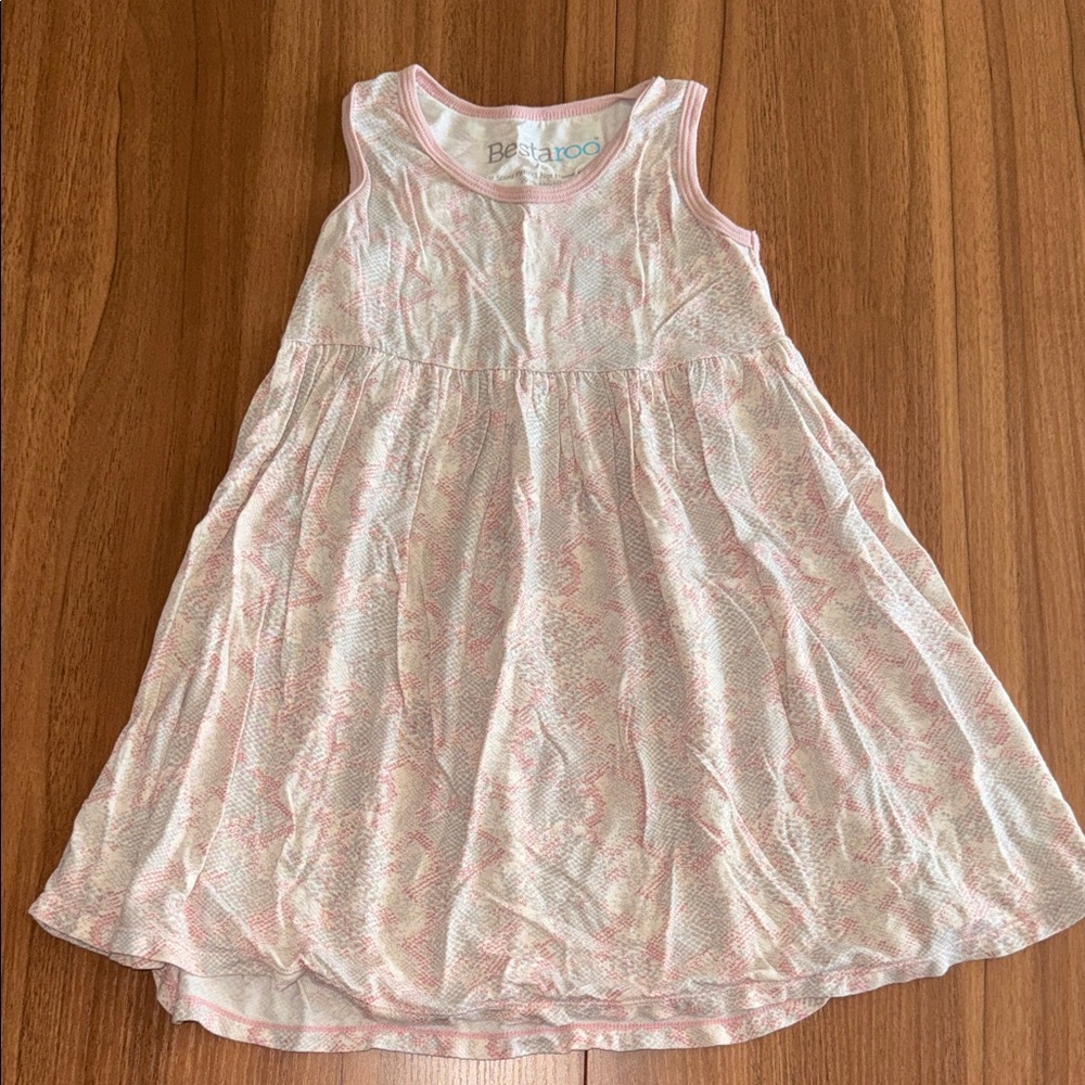 Beetaroo Pink and White Kids Dress